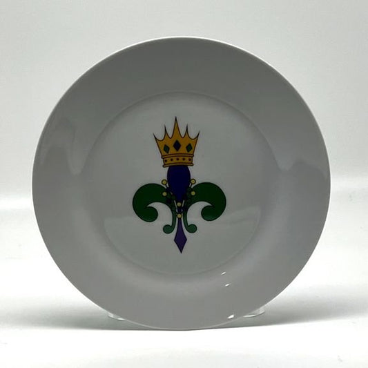 Mardi Gras Fleur de Lis Salad Plate, 7 1/2"