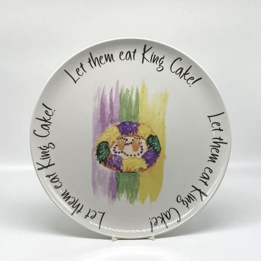 Let Them Eat King Cake Round Platter