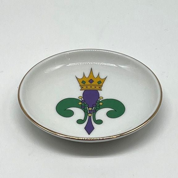 Mardi Gras Fleur de Lis Ring Dish, 4"