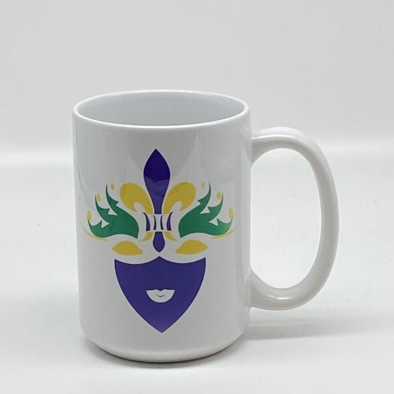 Mardi Gras Mask Mug, 15 oz.