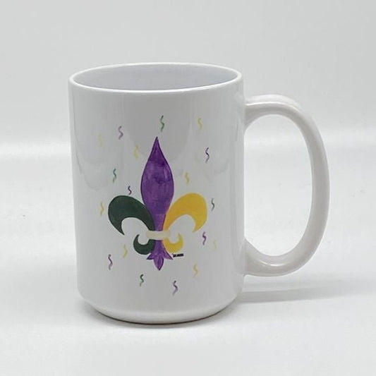 Fleur de Lis Mug, 15 oz.