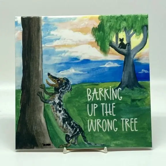 Barking Up The Wrong Tree Tile, 8" JD & Company