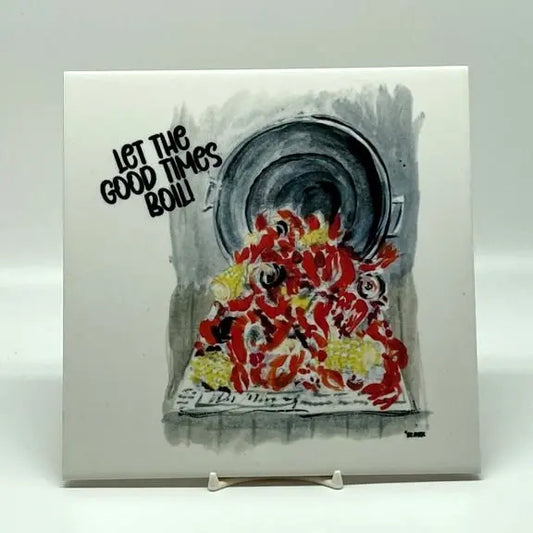 Crawfish Boil Square Trivet, 6" JD & Company