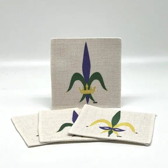 Fleur de Lis Linen Coasters (set of 4) JD & Company