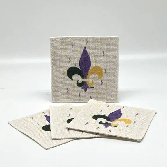 Fleur de Lis Linen Coasters (set of 4) JD & Company