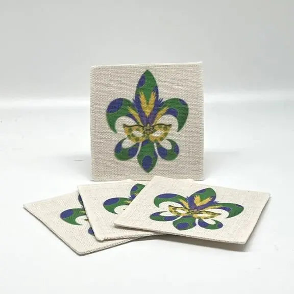 Fleur de Lis Linen Coasters (set of 4) JD & Company