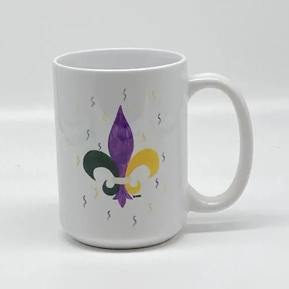 Fleur de Lis Mug, 15 oz. JD & Company