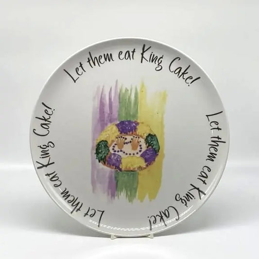 Let Them Eat King Cake Round Platter Faust Heirlooms