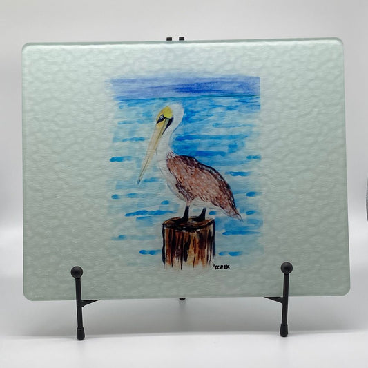 Pelican Glass Cutting Board, 12" X 15"