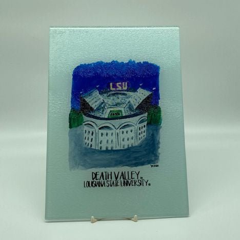 LSU Glass Cutting Board, 8" X 11"