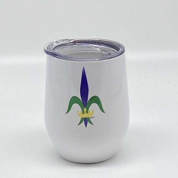 Fleur de Lis Stainless Steel Wine Tumbler, 12 oz.